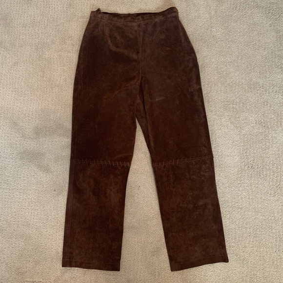 Vintage Genuine Suede Stitch Detail Pants - Picture 5 of 15